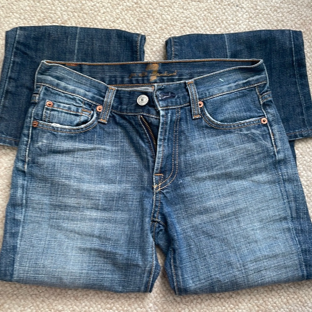 7 for all Mankind flare, low rise jeans